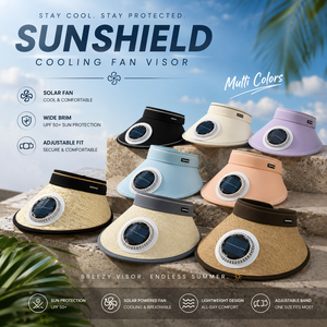Cappello Visiera Parasole G5 alla Moda con Ventilatore Solare Regolabile, Protezione UV 50+, Ampia Tesa Rinfrescante per Esterni - Offerta Calda - Product Image 1