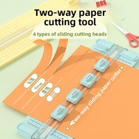 HAIJU HJ-0331 Cortador de Papel 4 en 1 de Plástico ABS, Recortadora Manual Compacta con Cuchilla de Alta Precisión, Precisión de 0.15 mm, Grosor de Corte de 0.6 mm