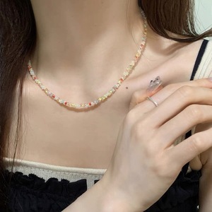 Collier de perles en pierre naturelle colorée, chaîne de clavicule en argent sterling S925, style coréen, doux et sophistiqué, pour un usage quotidien - Product Image 3
