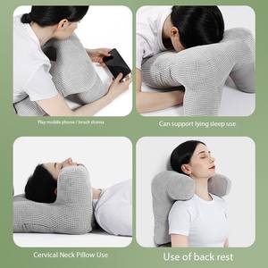 Oreiller de sommeil triangulaire multifonctionnel Coussin de soutien du cou de conception ergonomique Coussin de sommeil pour livres - Product Image 3