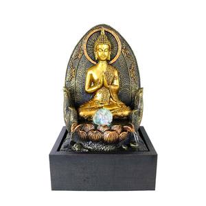 โต๊ะน้ำพุพระพุทธรูปสำหรับทำสมาธิน้ำพุเซนพร้อมไฟและลูกบอลหมุนสำหรับตกแต่งบ้าน - Product Image 1