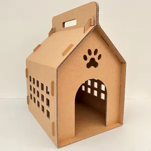 Forma della scatola del latte Design fantasia durevole letto per cani gatto Pet Teepee tenda casa gatto casa di cartone