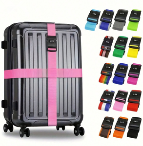 <span class=keywords><strong>Sangle</strong></span> de bagage de voyage réglable en tissu écologique et durable avec cadenas à combinaison <span class=keywords><strong>TSA</strong></span> – Accessoire spécial pour l'emballage de valises - Product Image 1
