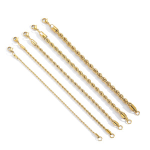 Ingrosso gioiello impermeabile Non appannato 2mm-6mm in <span class=keywords><strong>acciaio</strong></span> inox PVD oro Pltead Hip Hop torsione corda braccialetto a catena per gli uomini delle donne - Product Image 1