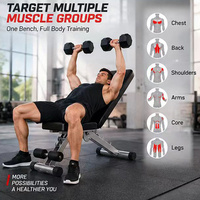 Banc de musculation à marque privée, logo personnalisé, faible MOQ, pliable, réglable, pour haltères, équipement de fitness à domicile, OEM ODM
