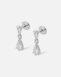 Pendientes SHAY MINI PEAR de oro blanco de 18 quilates con diamantes, joyería de oro de lujo personalizable para regalo, boda - Product Image 3