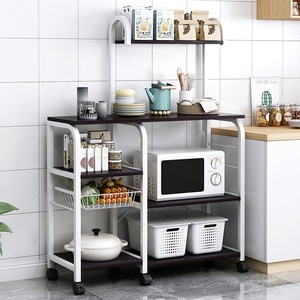 Kitchen <strong>Bakers</strong> <strong>Rack</strong> with Hutch Coffee Bar Station Microwave Oven Stand Kitchen Microwave <strong>Rack</strong> for Spice Organizer Workstation - Product Image 3