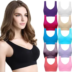 Women Ice Silk Seamless Sleep Bras, Thin Soft Comfy Daily Bras, A to C Cup,  with Removable Pads Sports Yoga Fitness Thin Bra