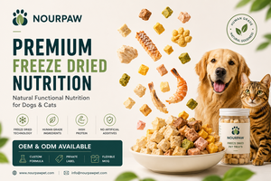 NOURPAW Snack Liofilizzati <span class=keywords><strong>a</strong></span> Forma di Zampa per Gatti, Leccornie Naturali per Gatti OEM ODM - Product Image 2