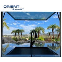 Ventana plegable bifold de aluminio, ventana de vidrio americana Vertical enrollable, rejilla para Bar, tienda y café