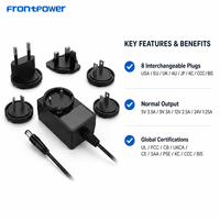 5V 9V 12V 24V 1A 2A 3.5A US EU UK AU PSE KC prise interchangeable chargeur ACDC adaptateur secteur pour humidificateur IOT Modem LED