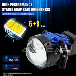 Lentille de projecteur Bi <span class=keywords><strong>LED</strong></span> avancée 12V 5500K 70W phare automatique amélioré <span class=keywords><strong>3</strong></span> pouces matrice projecteur de voiture lentille de phare Laser 2 pièces Pack - Product Image 4