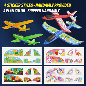 Lanceur d'avion en plastique bleu avec motifs pour enfants de 5 à 7 ans, ensemble de jeu classique unisexe - Product Image 3