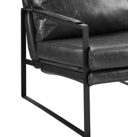 Chaise d'appoint en cuir meubles de salon fauteuils en métal noir meubles de maison chaises d'appoint en cuir de luxe modernes