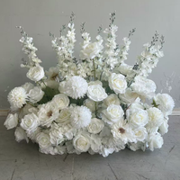 Witte moderne kunstzijde bruidsbloemenarrangement 100cm gangpad voor ceremonie decoratie luxe