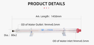최고 제조업체 용리 A4s CO2 레이저 튜브 100W CO2 레이저 조각 및 절단 기계용 목공용, 재고 있음. - Product Image 5