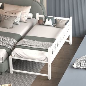 Costura ajustable Cama de hierro para niños con panel de valla Cama pequeña para bebés Conexión sin costuras ensanchada Lado De La Cama grande puede dormir - Product Image 3