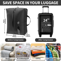 Sac de compression à double valve suspendable en nylon 40D TPU imperméable pour bagages, vêtements de camping et doudounes