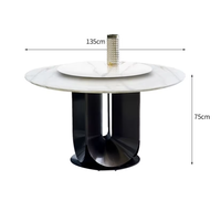Table à manger au design moderne avec plateau Colorite et base en métal pour cuisine familiale, bar, salon - pour usage domestique, ferme, hôtel