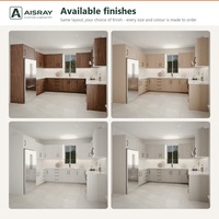 Meuble de cuisine en mélamine sur mesure, style Shaker, aménagement en U, livraison en kit, fournitures pour projets domestiques et rangement coulissant