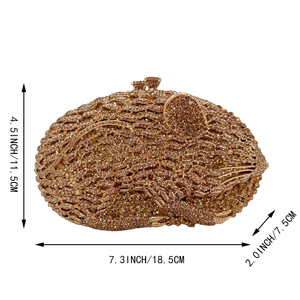 Women Cute Rhinestones Evening Bag <b>Mouse</b> Crystal Clutch Purse Novelty Handbag for Christmas New Year Party - Product Image 2