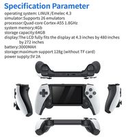 Console de jeu rétro portable FORYOBUD M25 avec écran de 4,3 pouces, batterie de 3000 mAh, 19 000 jeux intégrés pour PSX PSP N64 DS