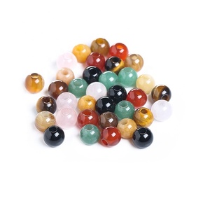 Big Hole Beads Natural Gemstone Round Beads For Jewelry Making DIY Bracelets And Necklace