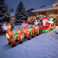 4.2m Şişme Noel Baba Ren Geyiği Kızak, Hediye Kutuları ve LED Işıklar ile Noel Dekorasyonu Açık Hava Festivali Bahçe Süsü