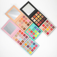 Palette d'ombres à paupières mates et scintillantes 16 couleurs, poêles rondes de 26mm et poêles carrées de 22mm, sans nom de marque, sans logo