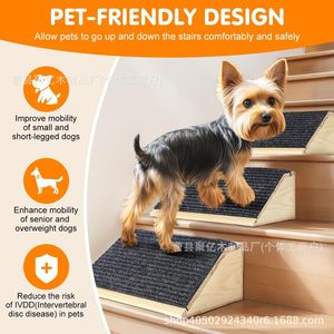 Dog Ramp Pine <b>Wood</b> 30x26x10.4cm Low Angle Pet Stair For Small Cats - Product Image 5