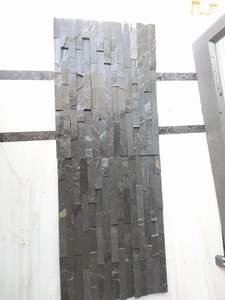 Paneles de piedra de pizarra negra, paneles de piedra de repisa, revestimiento apilable, Palimo dorado, piedra arenisca Natural de Indonesia, Exterior, estilo moderno - Product Image 3