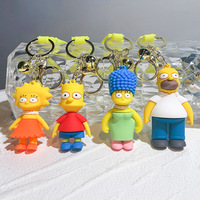 12 Simpsoned Cartoon Silicone Porte-clés Poupée Adorable Pendentif En Peluche Jouet Sac Charme Porte-clés