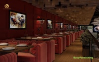 Conception graphique d'intérieur pour hôtel de luxe, restaurant, bar moderne, concept de comptoir, ensemble de mobilier de salle à manger personnalisé pour restaurant