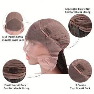 Parrucca Frontale in Pizzo Trasparente 13x4 all'Ingrosso con <span class=keywords><strong>Capelli</strong></span> Sintetici Senza Colla per Donne - Product Image 5