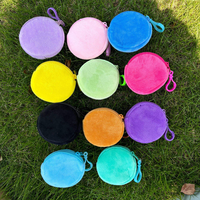 Porte-monnaie simple en peluche courte super douce couleur bonbon pour enfants et adultes, pendentif, petit sac cadeau coloré pour rangement et fête