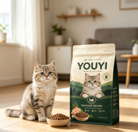 YOUYI Sachet Doypack Personnalisé pour Aliments pour Animaux avec Fenêtre et Fermeture Zip Refermable, 10 kg, pour Aliments Lyophilisés pour Chiens, Qualité Alimentaire Supérieure