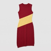 Robe pull mini en tricot sans manches pour femme, personnalisée, avec broderie lettre à la taille, vente en gros, OEM, printemps-été