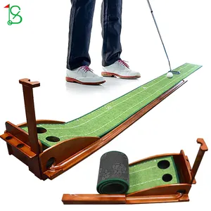 木质室内高尔夫推杆教练练习套装定制高尔夫推杆绿色迷你高尔夫推杆练习垫