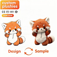 Fabricant de jouets en peluche Panda Rouge personnalisés, vente en gros de poupées en peluche, jouets doux et câlins pour enfants, jouets en peluche mignons et moelleux