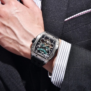 Reloj Mecánico Automático para Hombre PAGANI Design, Marca de Lujo YS018, Esfera Esqueleto, Cristal de Zafiro, Resistente al Agua 50M, Correa de Caucho Tonneau - Product Image 3