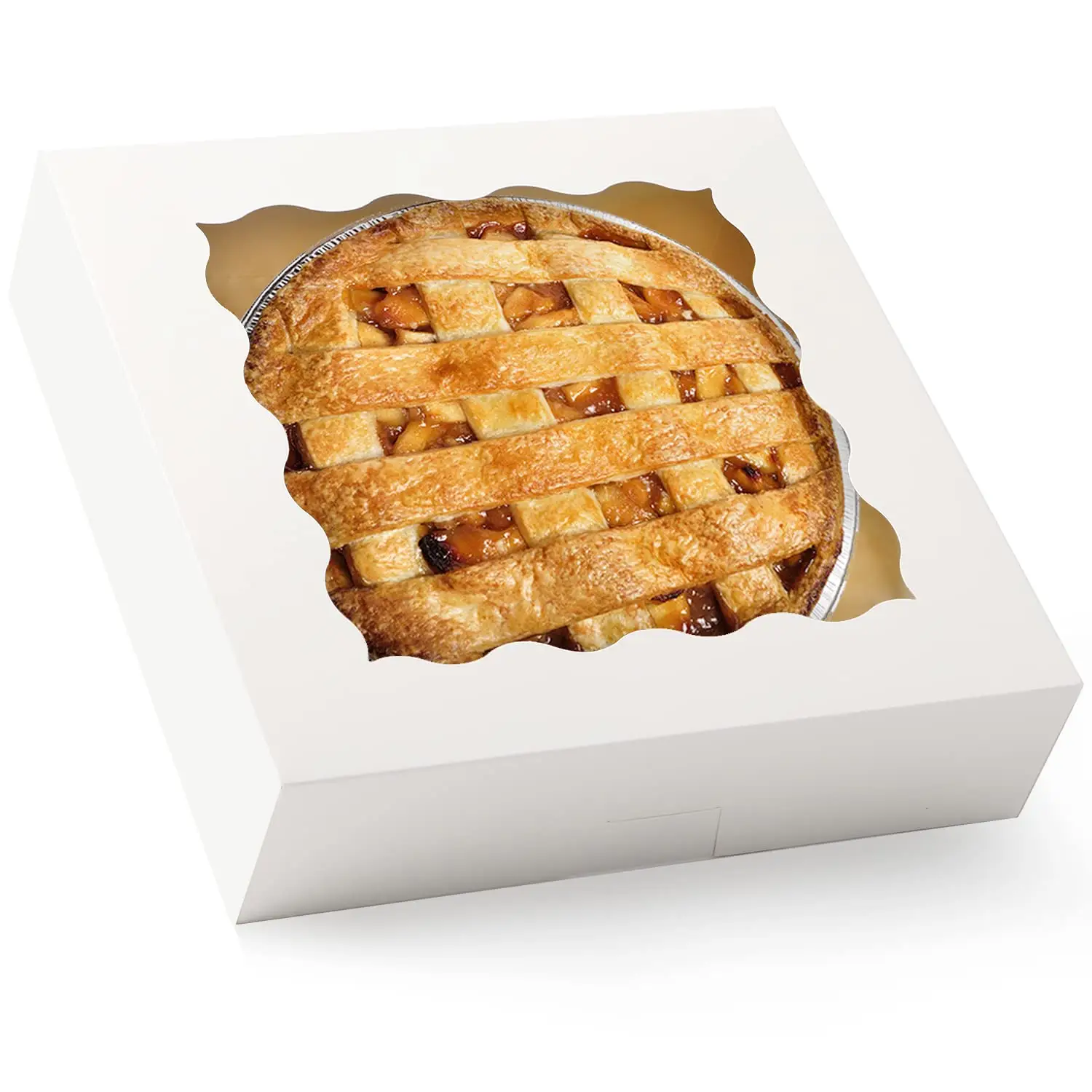 파이 상자 10x10x2.5 인치 도넛 상자 파이에 대한 창과 화이트 베이커리 상자