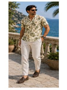 Custom Men's Eco-Friendly Fabric Breathable Summer Casual <b>Shirt</b> HD Digital Print <b>Half</b> Sleeve Regular Collar Beach Resort Wear - Product Image 1