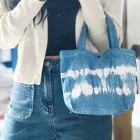 Sac fourre-tout en toile personnalisé en gros, imprimé sur mesure, sans AZO, motif lettres, dégradé, teinture Tik, coton lourd, sac de plage, collège, personnalisé