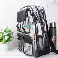 Sac à dos étudiant personnalisé en PVC transparent, tendance, imperméable, avec fermeture éclair pour ordinateur
