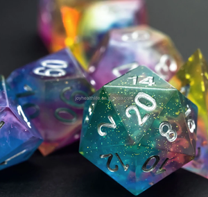 7 קוביות יח'\סט פוליהדראל מותאם אישית 4/6/8/10/12/20 אגאר dnd קצה קוביות הליבה הנוזלית בקצה נוזל אריזה - Product Image 2