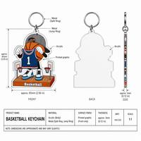 Kit de porte-clés personnalisé en acrylique avec breloques flottantes agitables, design maillot de pickleball, pendentif pour sac à dos, porte-clés en plastique