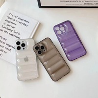 Bague en or veste housse de téléphone pour iPhone 16 15 Pro Max 13 12 SE3 TPU clair Transparent doux nord visage Puffer étui de téléphone portable