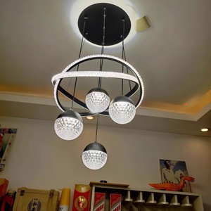 2025 Factory Luxury En Pendant <b>Lighting</b> Fixture 120V-220V 88W TriColor Remote Dimmable Lustre Chandelier for <b>Dining</b> Room - Product Image 5