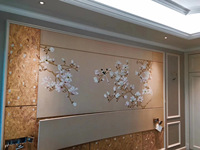 Fleur de magnolia peinte à la main Zhenling vers le bas du papier peint design de plafond pour la décoration murale intérieure de la maison