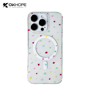 Custodia Trasparente <span class=keywords><strong>con</strong></span> Stampa Cuori e Stelle Colorati per iPhone, <span class=keywords><strong>Cover</strong></span> Protettiva Antiurto Magnetica <span class=keywords><strong>con</strong></span> Design a Pois <span class=keywords><strong>Arcobaleno</strong></span> - Product Image 1